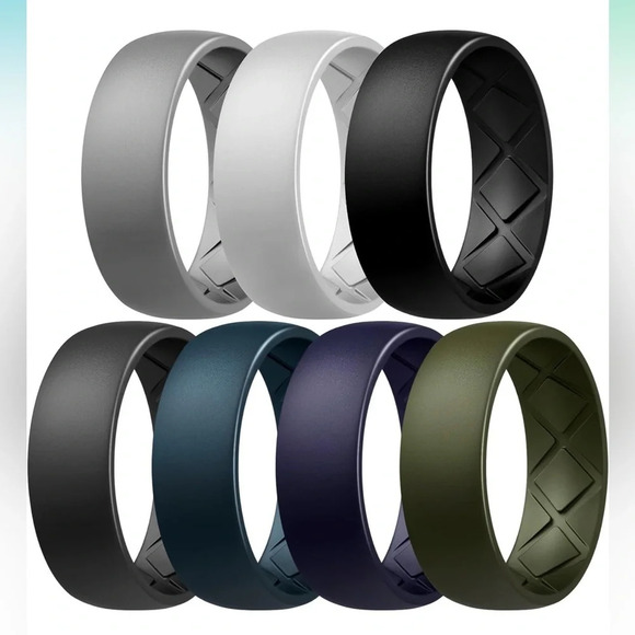 NIB 7 Inner Arc Breathable Silicone Rings - Picture 1 of 8